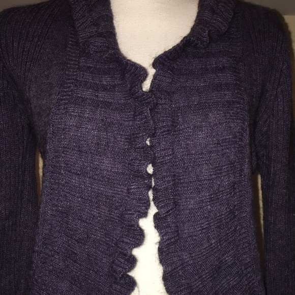 Elisabetta Collection Open Front Wool Blend Cardigan - Picture 2 of 9